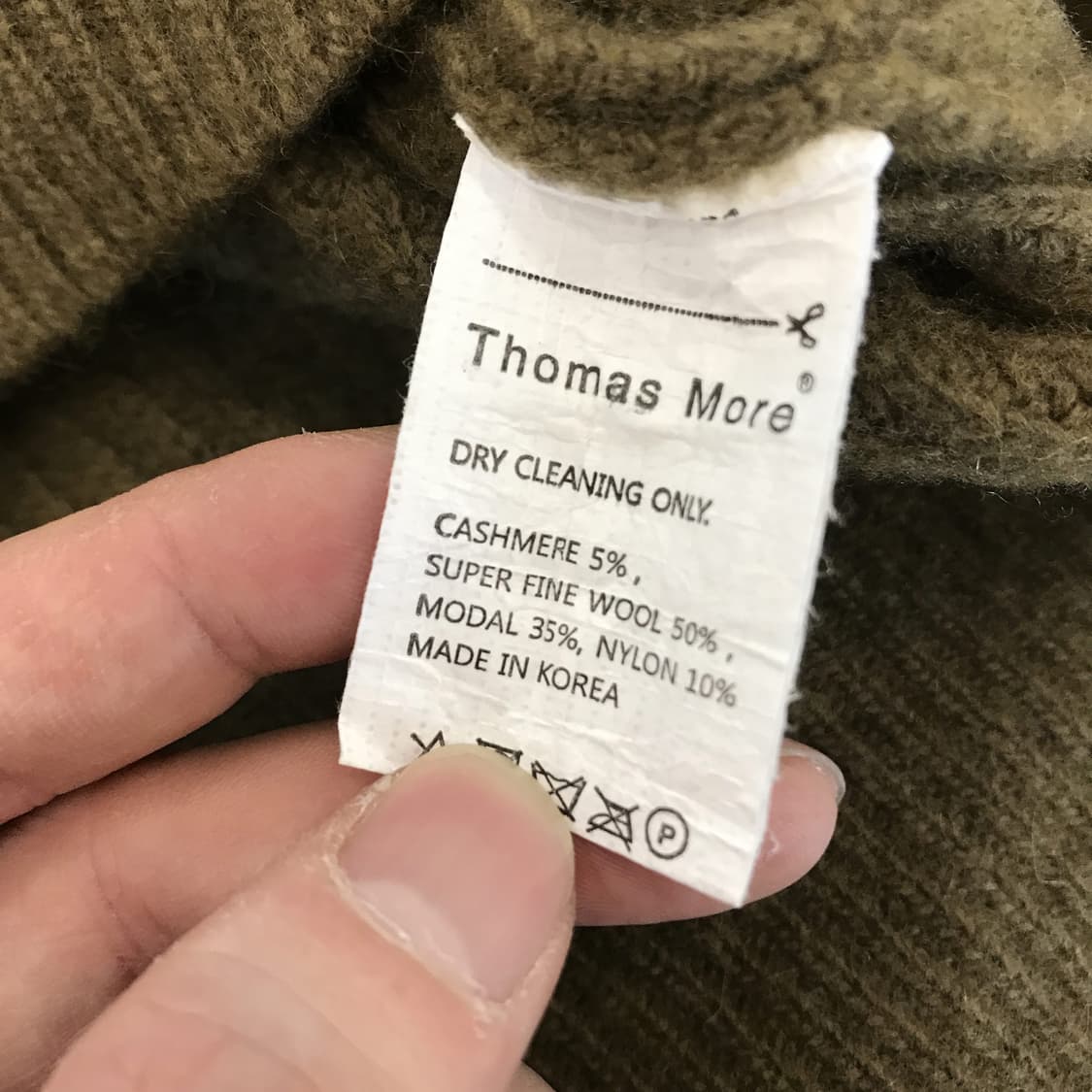 토마스모어 울 캐시미어 니트 올리브 [M] 상품이미지5