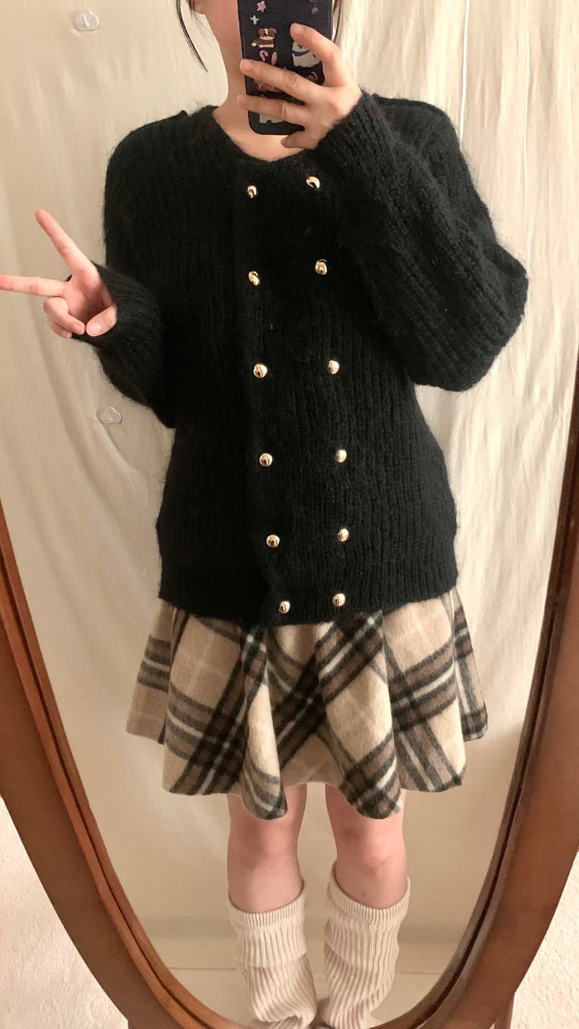 금장 단추 울 가디건 상품이미지3