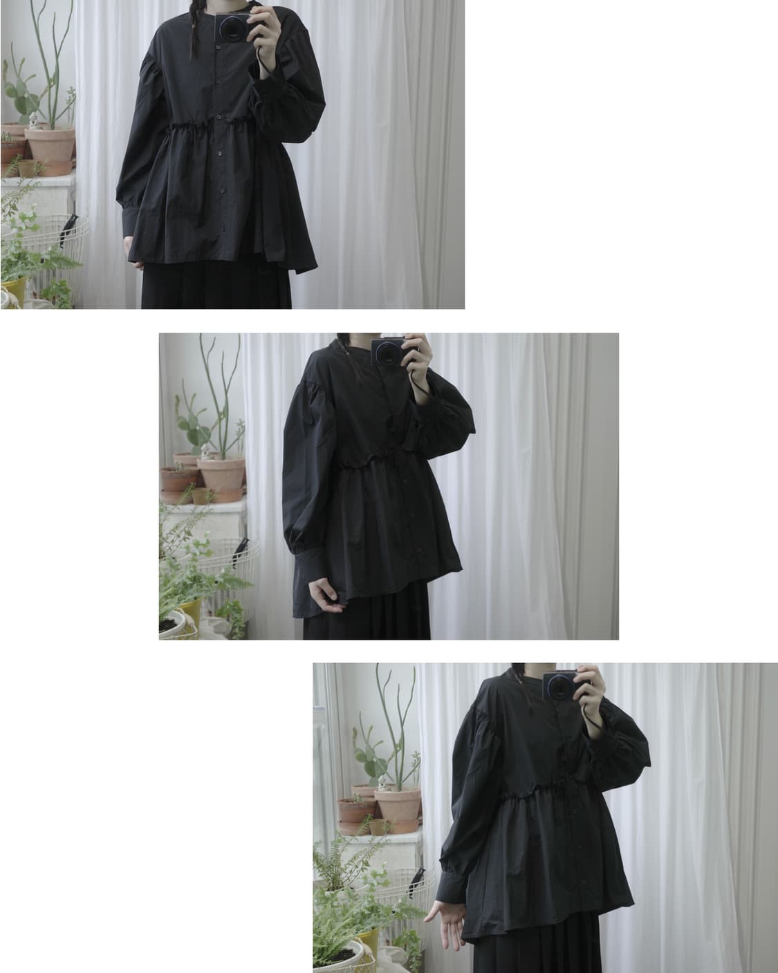 Black cancan frill blouse 상품이미지4
