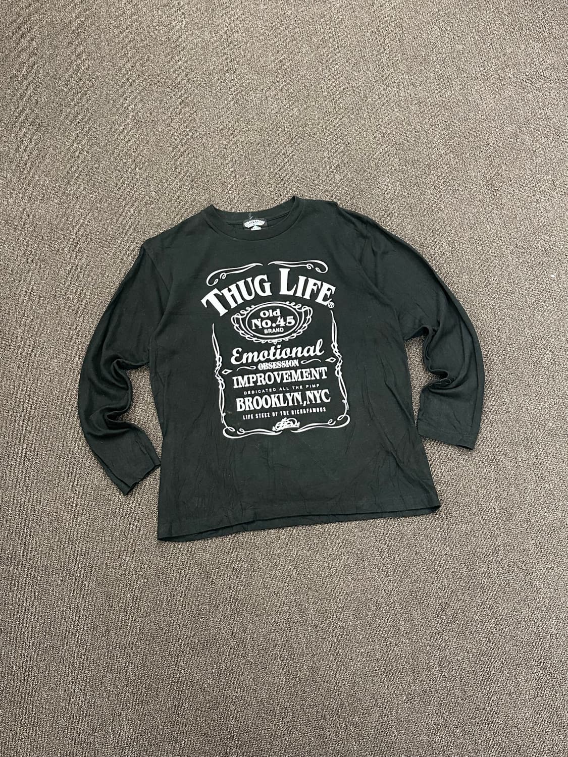 OS)Japanese vintage 여성 프린팅 블랙 롱슬리브 상품이미지1