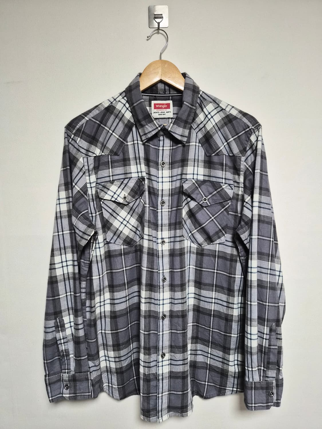 랭글러Wrangler 체크 웨스턴 셔츠 L사이즈 - S338 상품이미지1