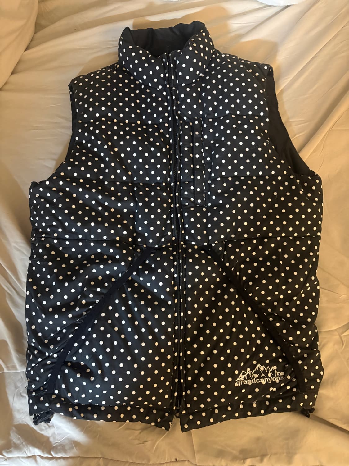 일본 빈티지 도트패딩쪼끼 상품이미지1