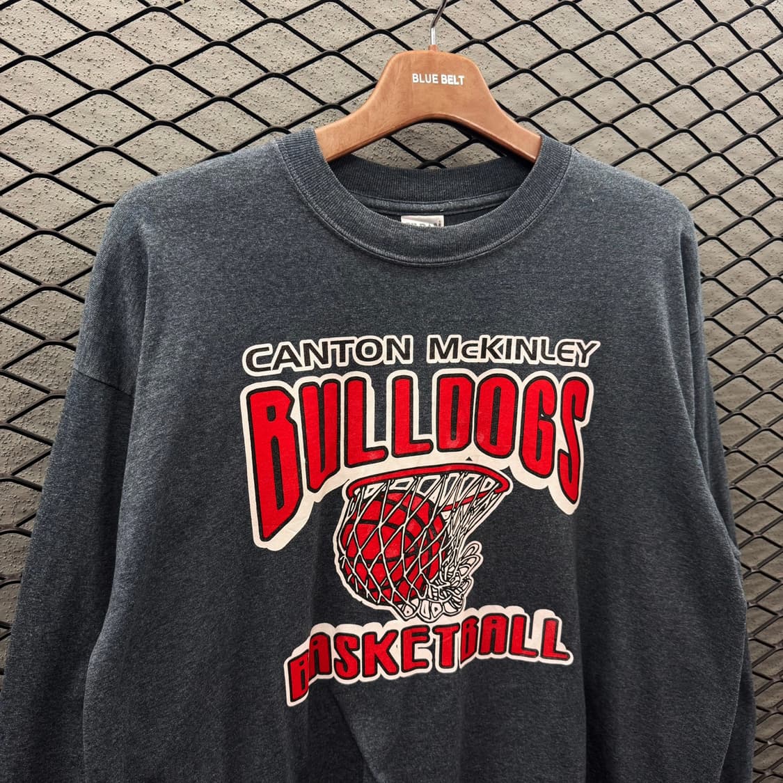 빈티지 롱슬리브 빅폰트 바스켓볼 그래픽 시보리 디테일 차콜 상품이미지4