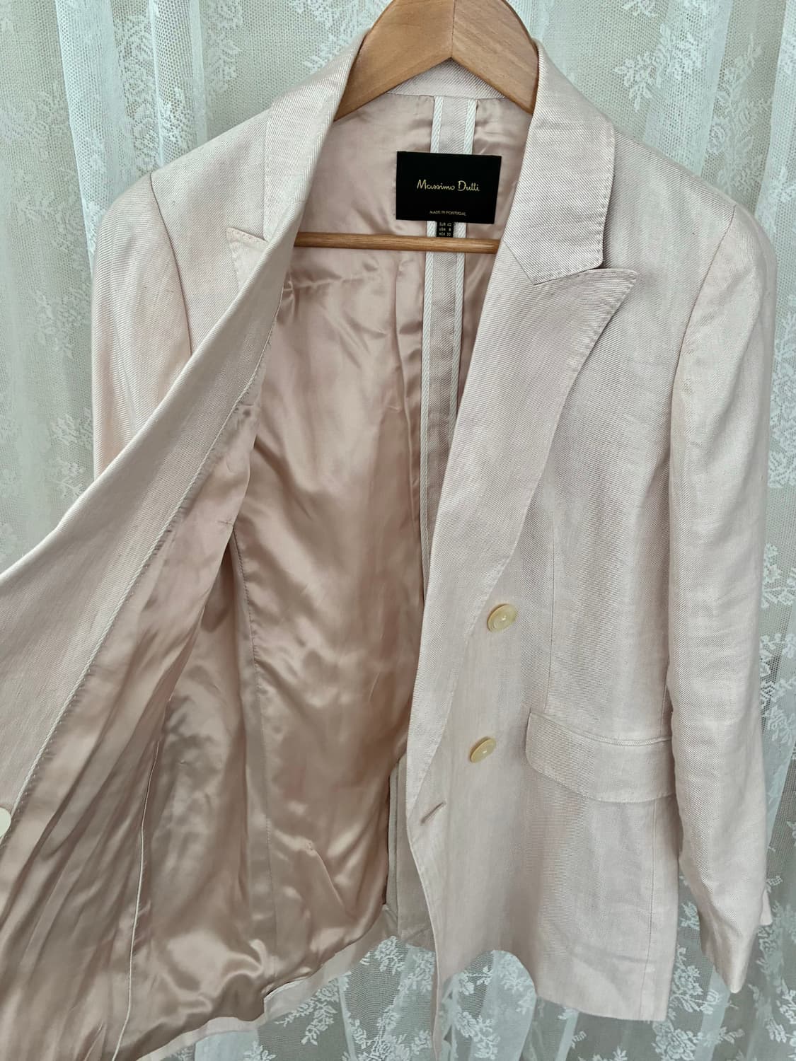 40) 마시모두띠 린넨 블레이저 자켓 핑크 상품이미지4
