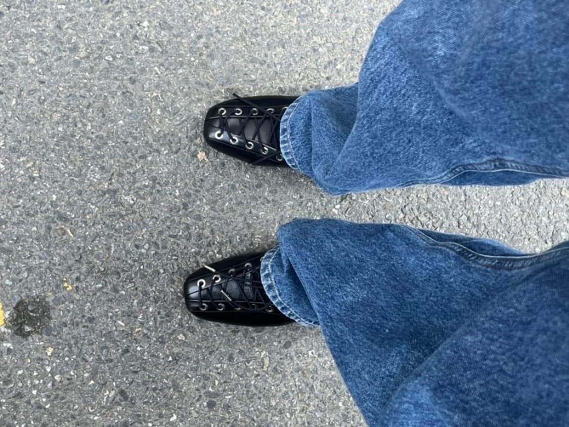 GANNI 가니 레이스 업 발레리나 슈즈 상품이미지1