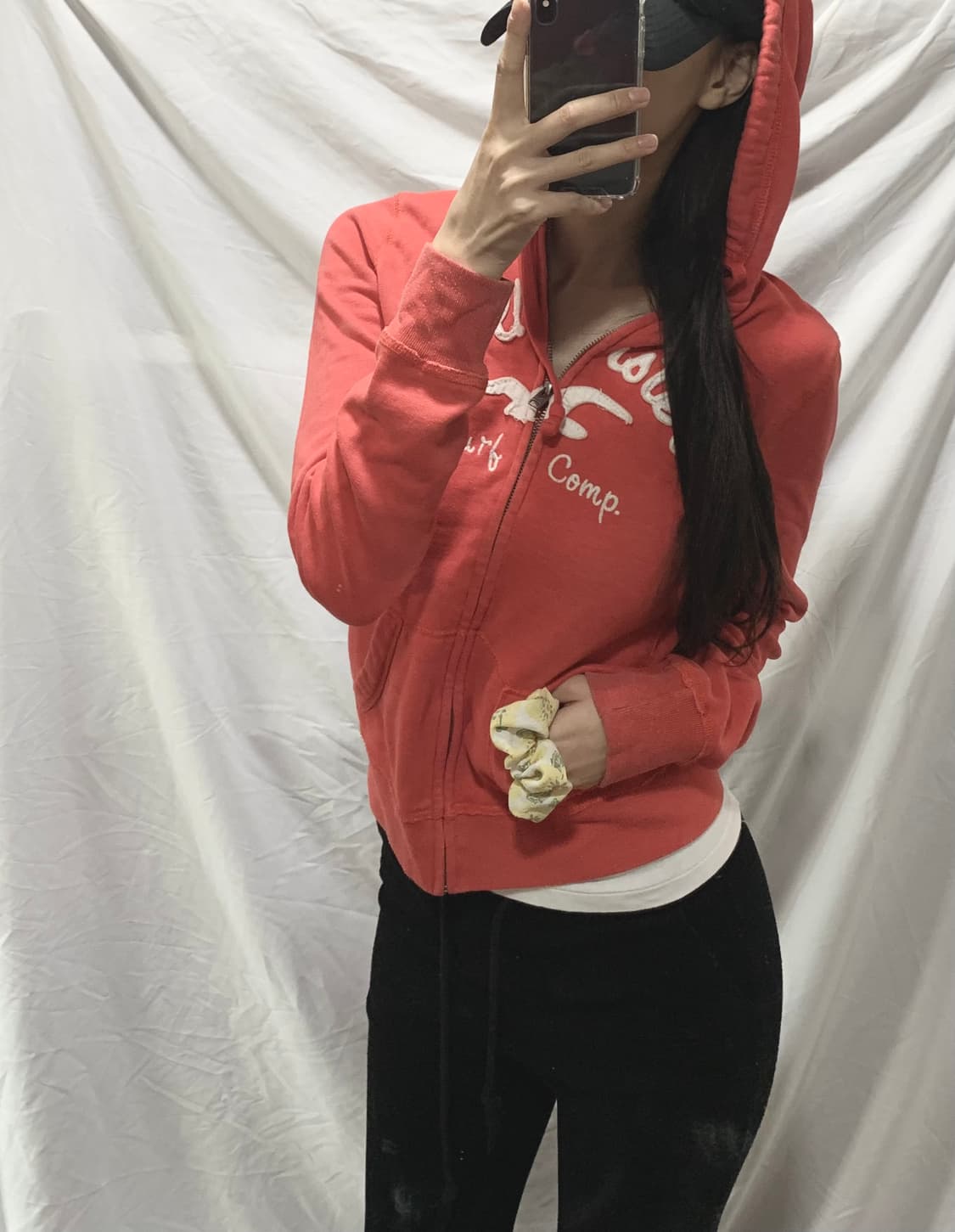 홀리스터후드집업,주황,M 상품이미지3