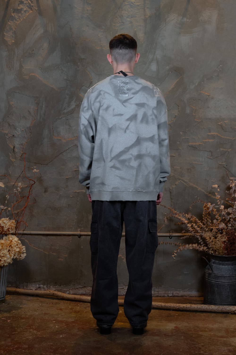 피플오브더월드 데미지 오버 스웨트 셔츠 그레이 맨투맨 XL 상품이미지3