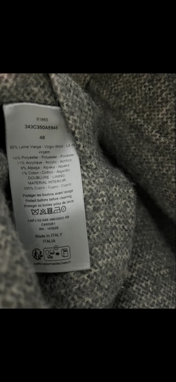 디올 남성 그레이 오버핏코트 상품이미지4
