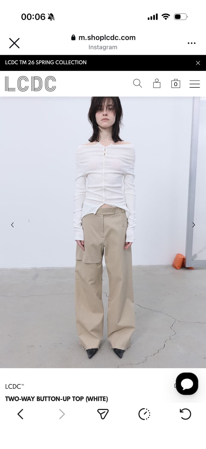 TWO-WAY BUTTON-UP TOP (WHITE) S 상품이미지2