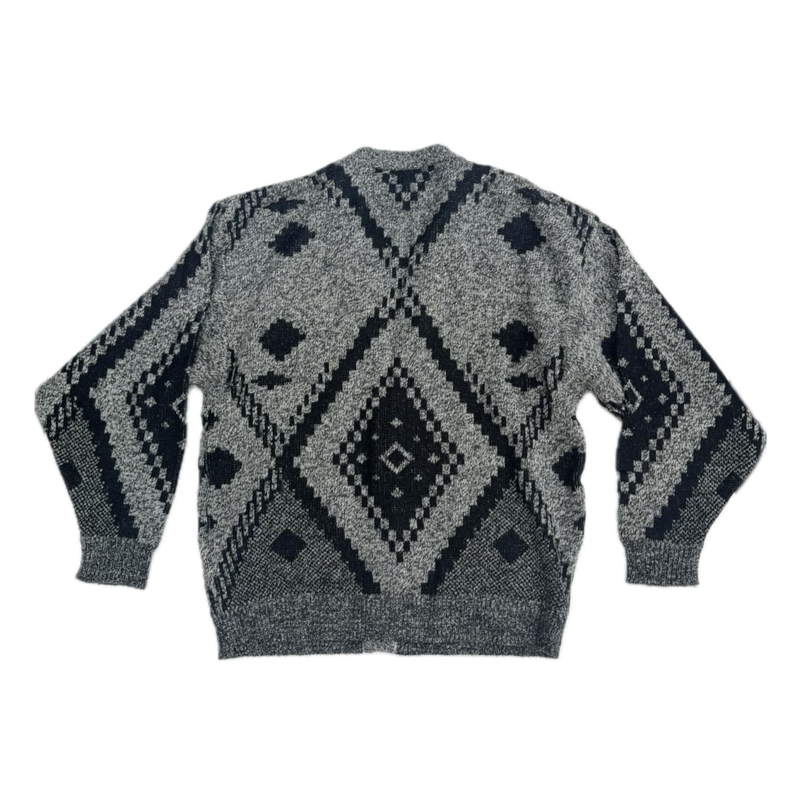 아가일 에스닉 패턴 보헤미안 루즈핏 블랙 니트 가디건  상품이미지3