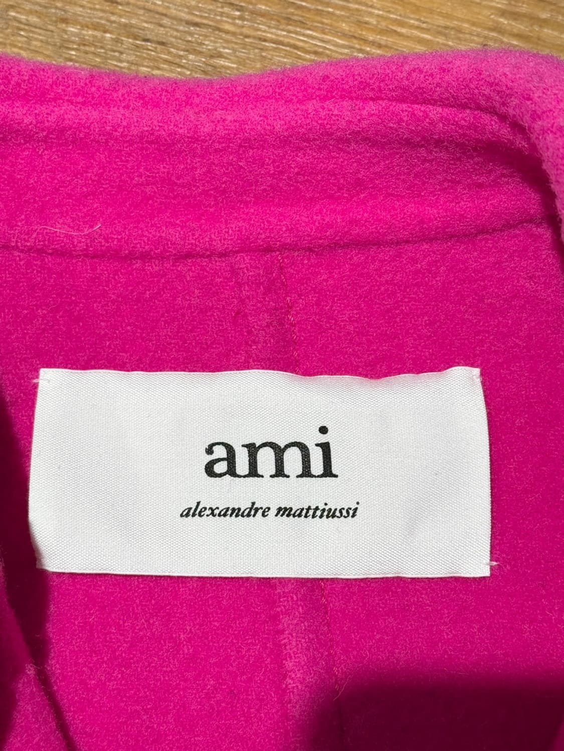 아미 핑크 싱글 브레스트 울 코트 상품이미지7