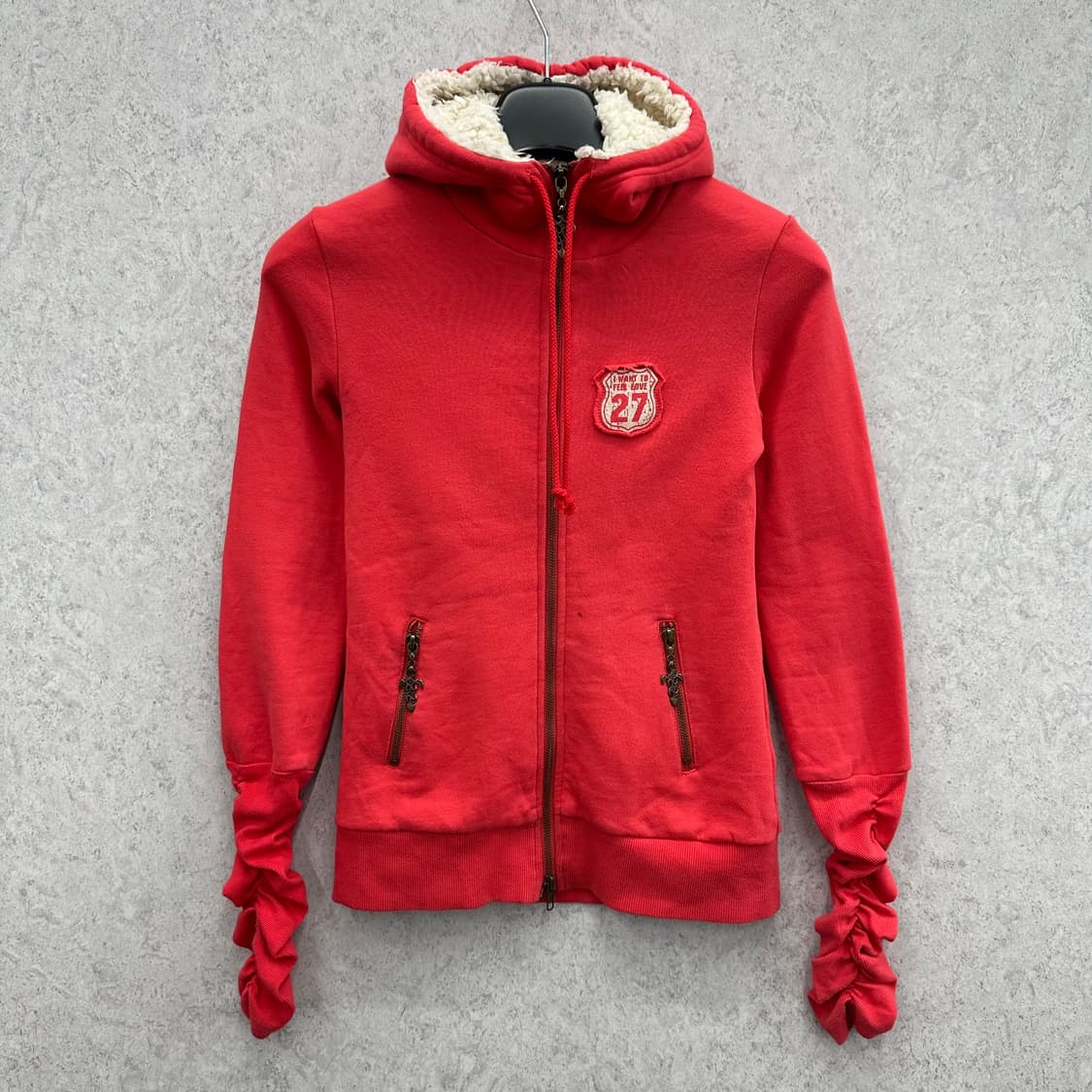 90 잉그니 y2k 재팬 여자 셔링 후드집업 상품이미지1