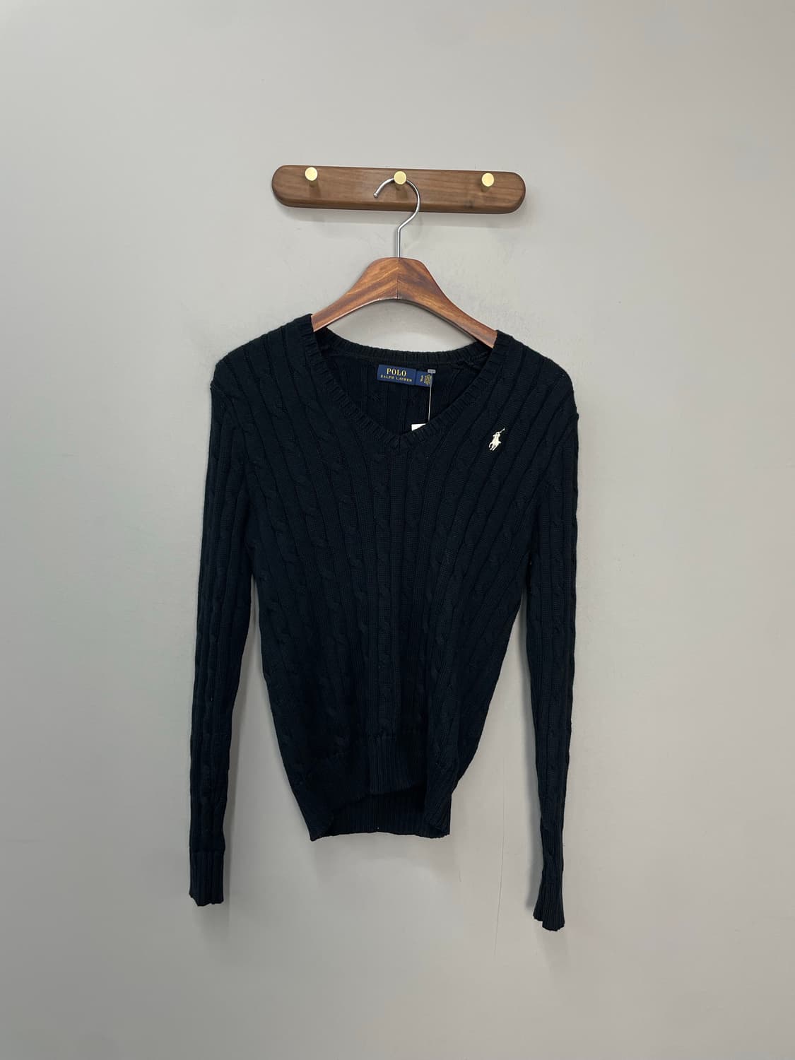 폴로 랄프로렌 블랙 케이블 브이넥 니트 H1035 상품이미지2