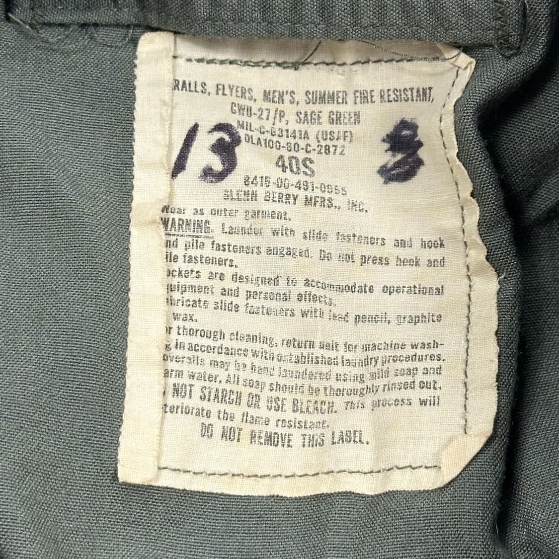 미군 오리지널 80s 카키 필드 오버롤 멜빵바지 (40S) 상품이미지8