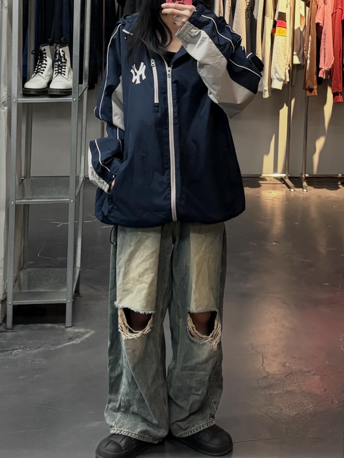 MLB 뉴욕양키스 네이비 후디 바람막이 자켓 A3541 상품이미지1