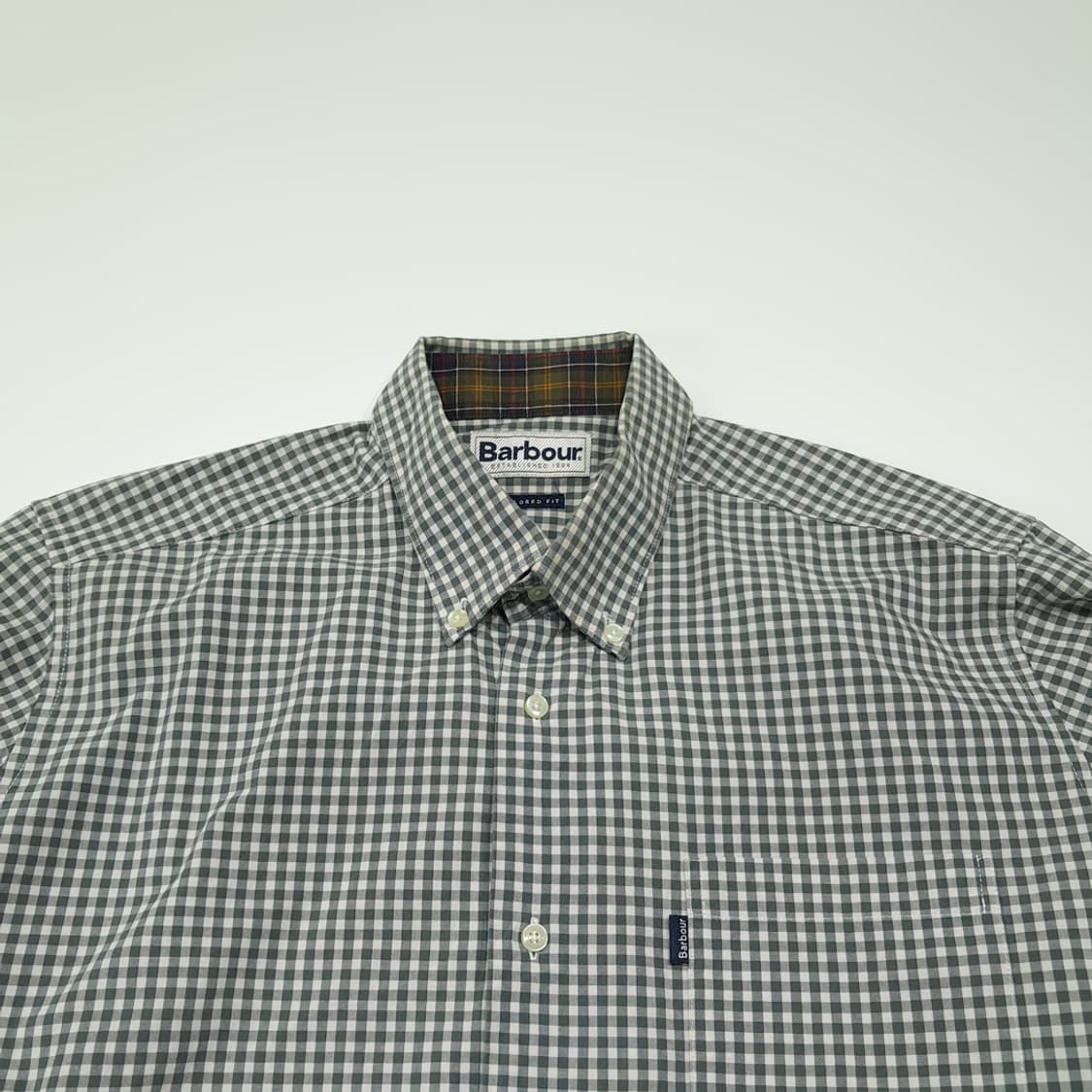 CL939 M 바버 테일러드핏 세이지그린 마이크로체크 셔츠 상품이미지2