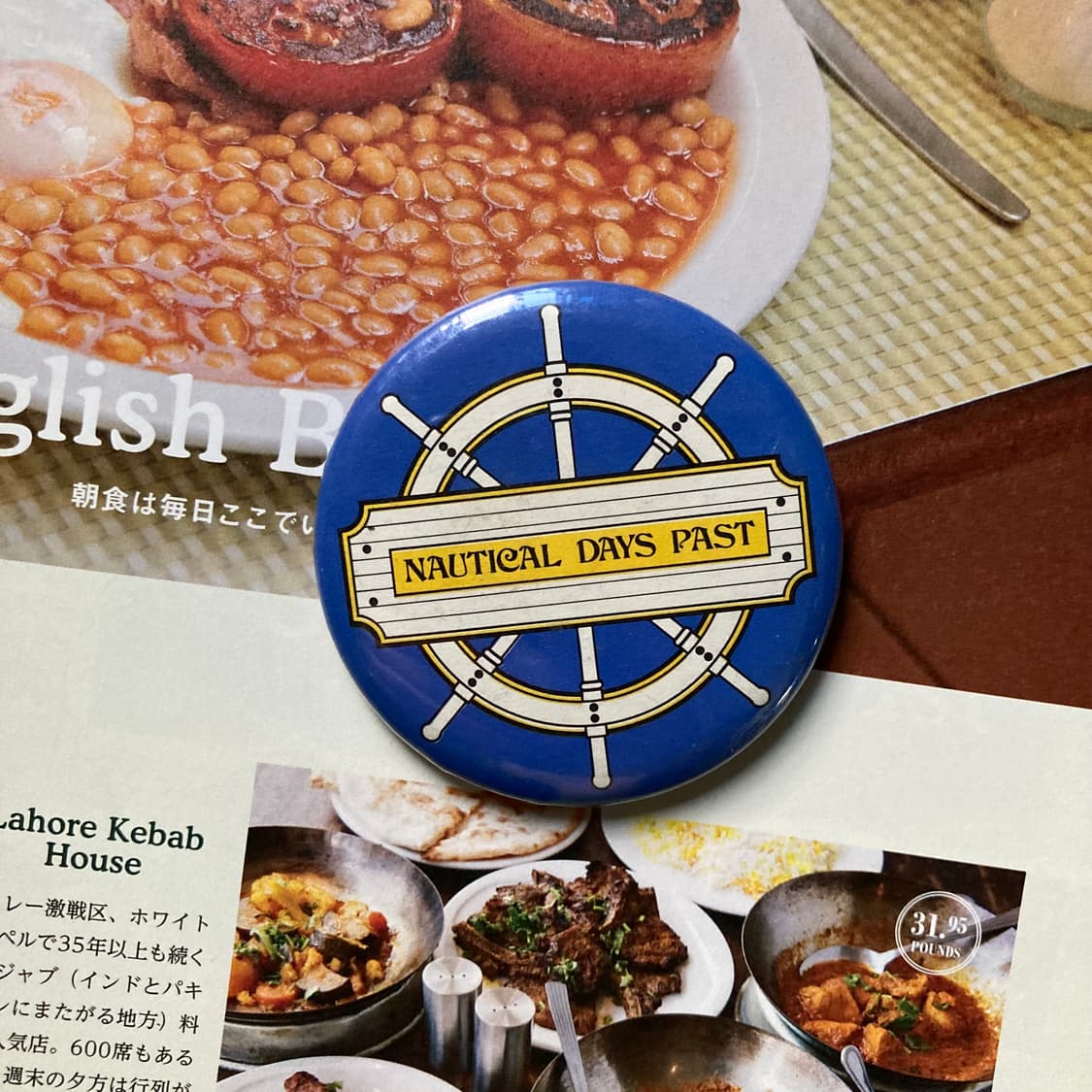 빈티지 마린 프린팅 핀 버튼 뱃지 브로치 악세사리 상품이미지1