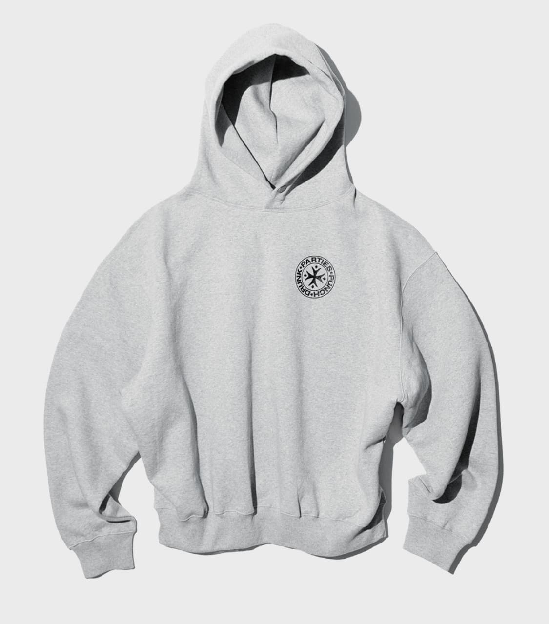 펀치 드렁크 파티즈 서클 로고 오버사이즈 후드 그레이 상품이미지1