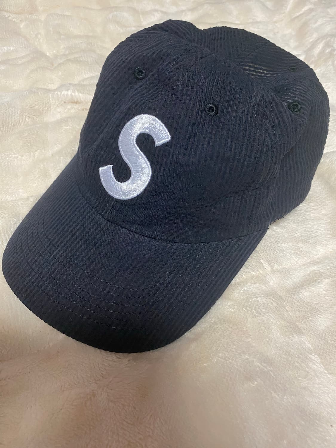 슈프림 시어서커 S 로고 6-패널 블랙 - 24SS 상품이미지2