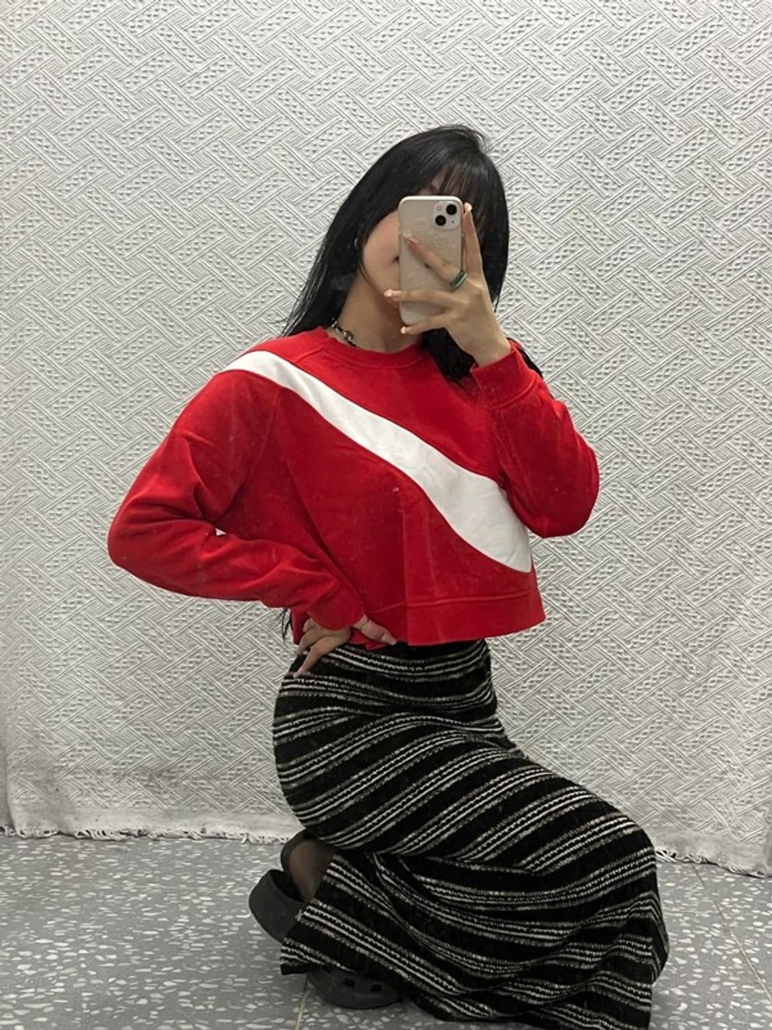 나이키 우먼 nsw 빅스우시 크롭 기모 맨투맨 L C06415 상품이미지1