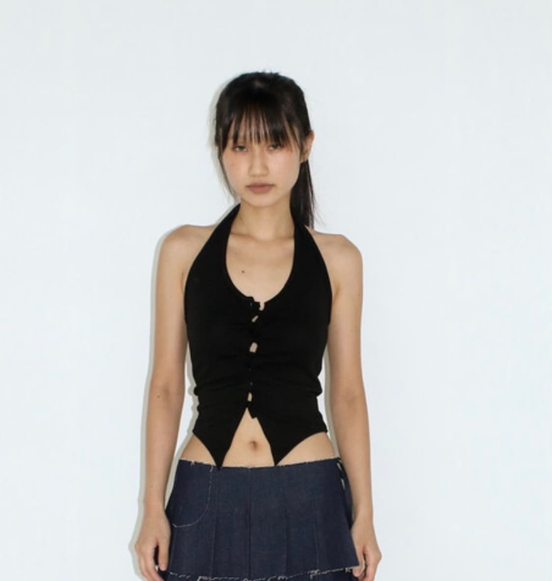 태 나시 탑 Knotted Halter-neck Top 상품이미지2