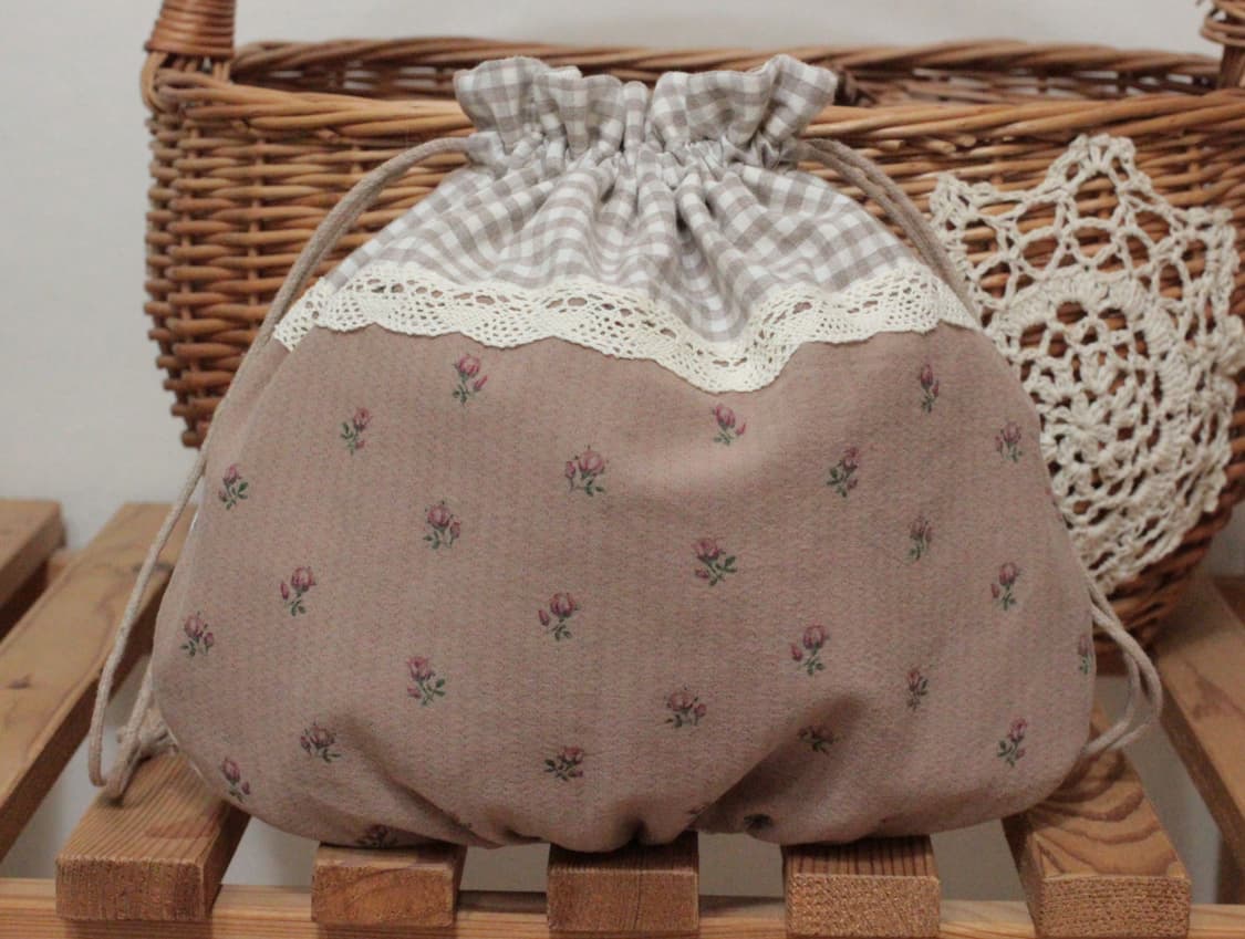 핸드메이드 셔링 레이스 스트링 파우치 상품이미지10