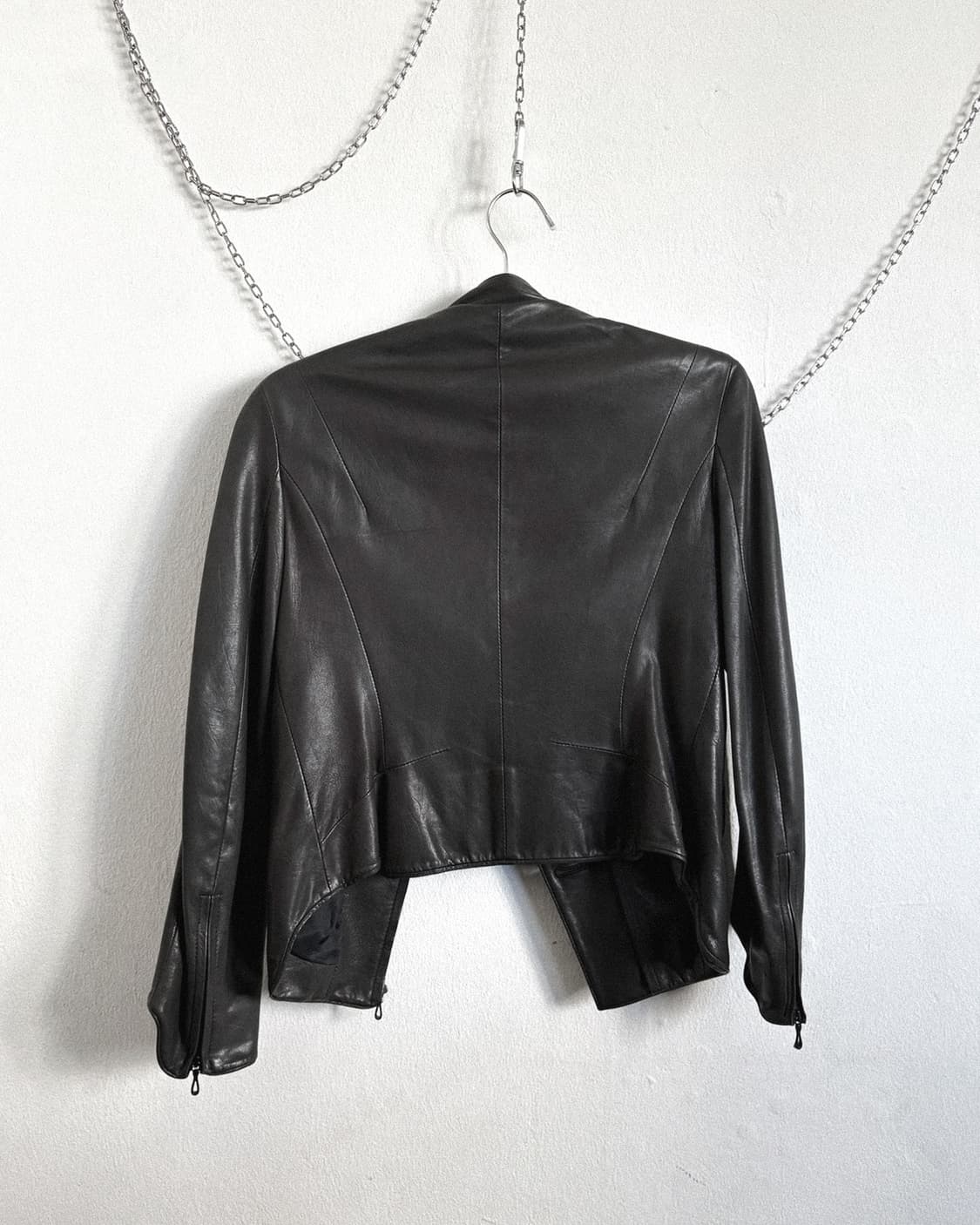 TIME 나폴레옹 실버버튼 크롭컷 램스킨 자켓 상품이미지7