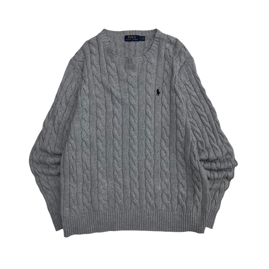 폴로 랄프로렌 네이비포니 그레이 꽈배기 니트 L 상품이미지2