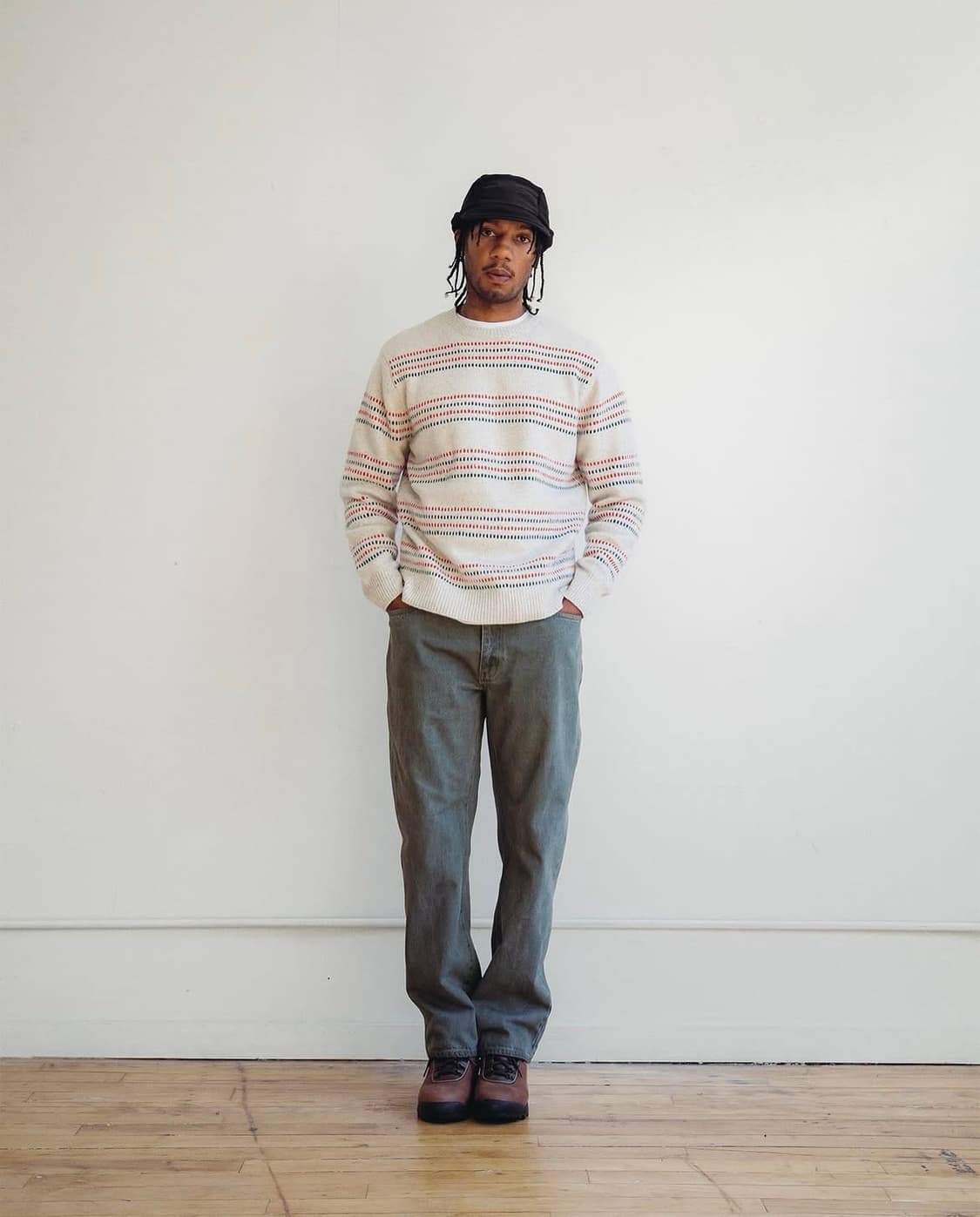 Adsum Flecks Sweater Square Stripe(메리노울) 상품이미지5