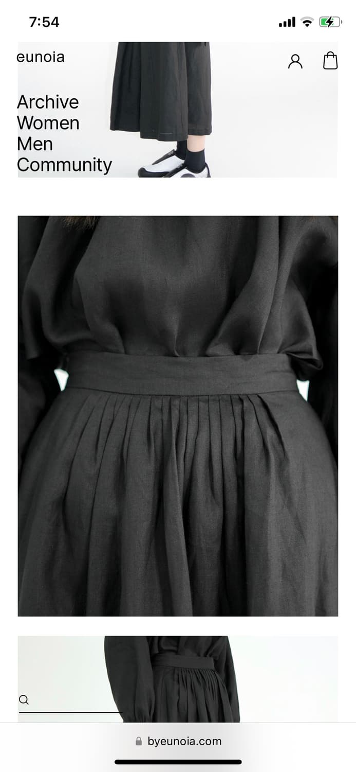 유노이아 mone 스커트 (린넨•블랙•s) 상품이미지5