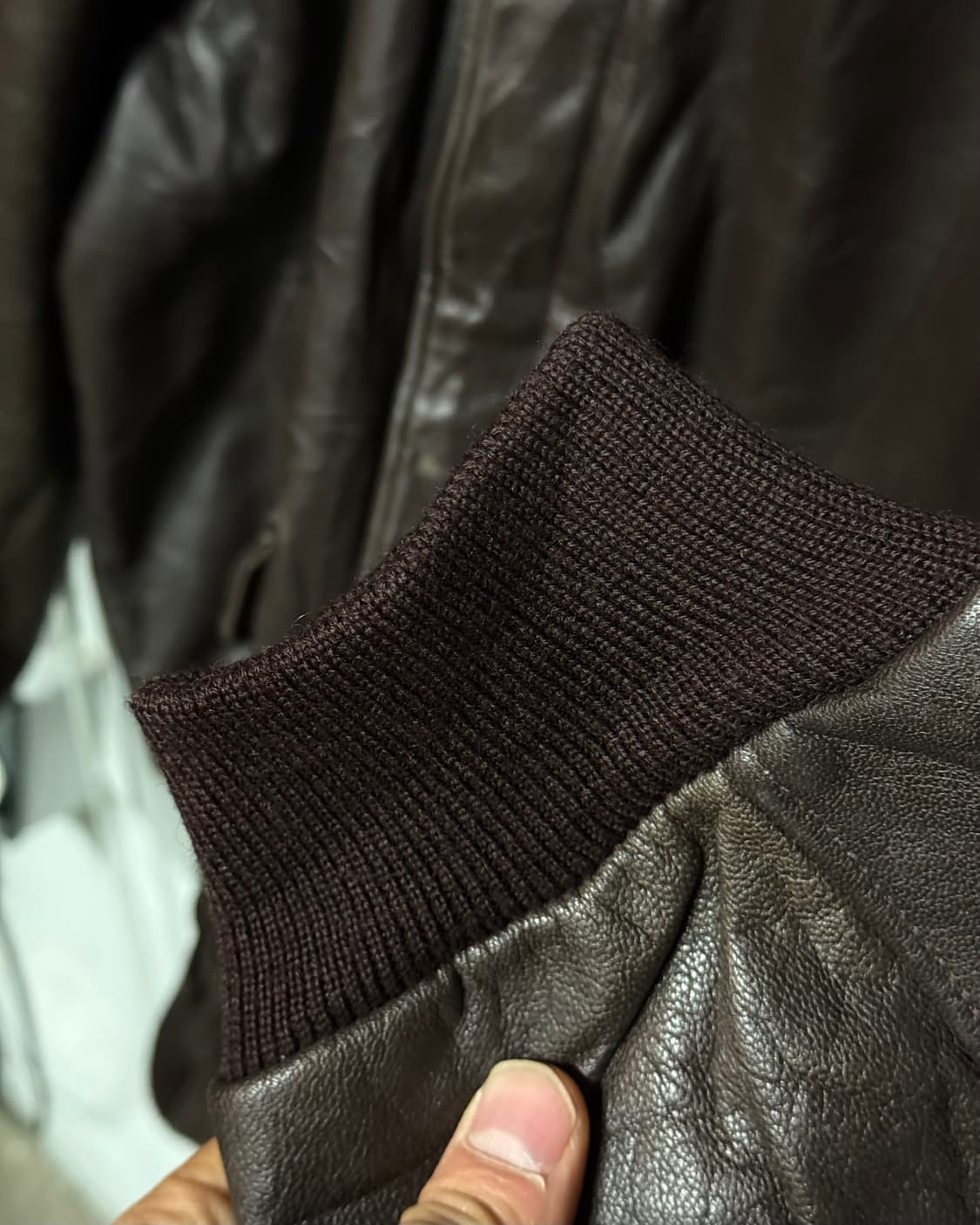 80-90’s 엘엘빈 A-2 레더 봄버 자켓 XXL 상품이미지4