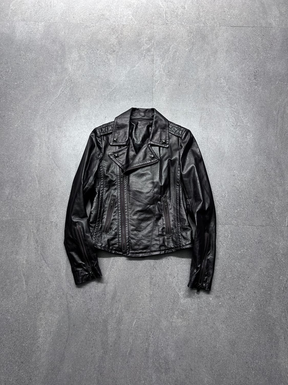 시스템 다크 브라운 라이더 레더 자켓 상품이미지4