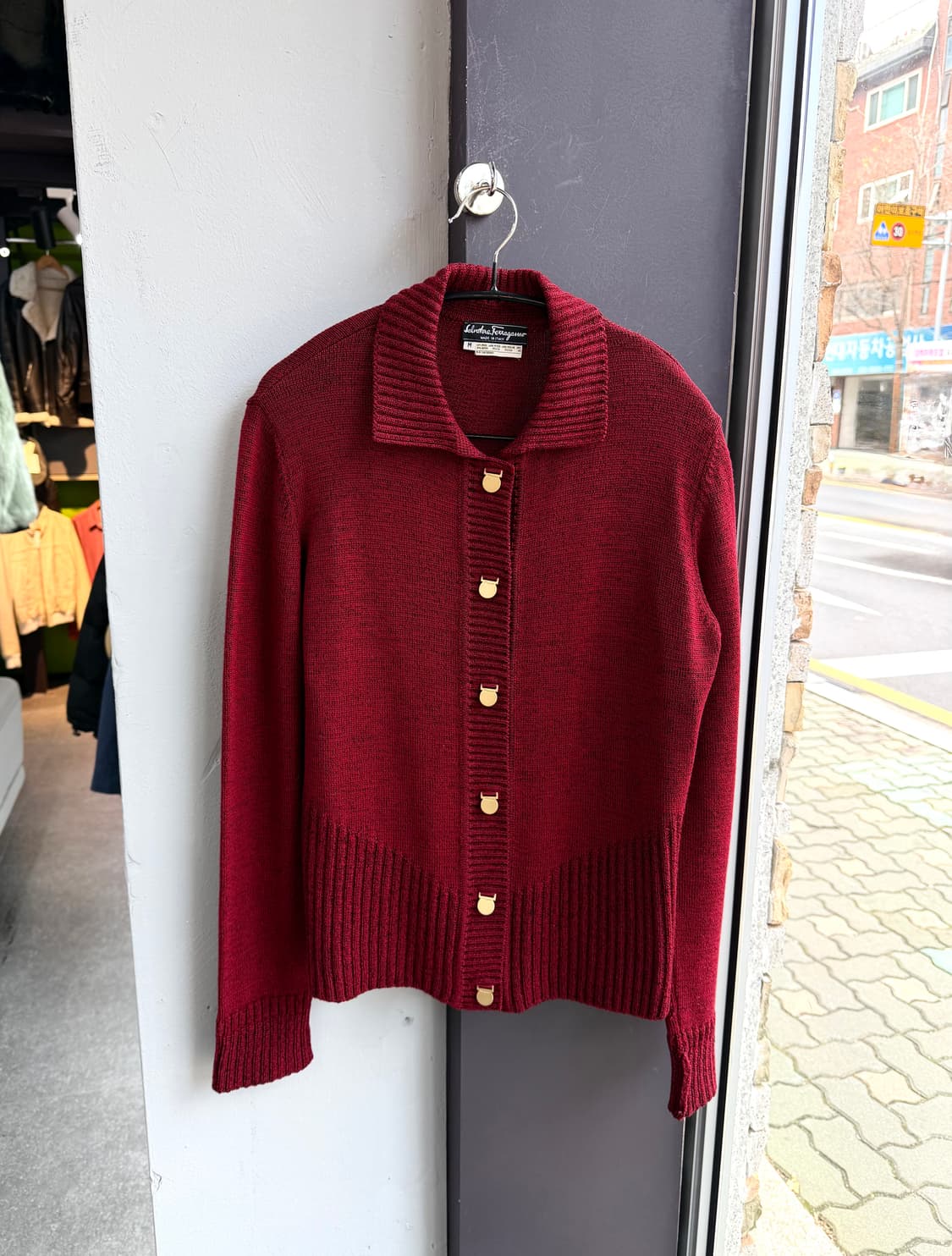 M/ 살바토레 페라가모 금장버튼 울 가디건 자켓 상품이미지2