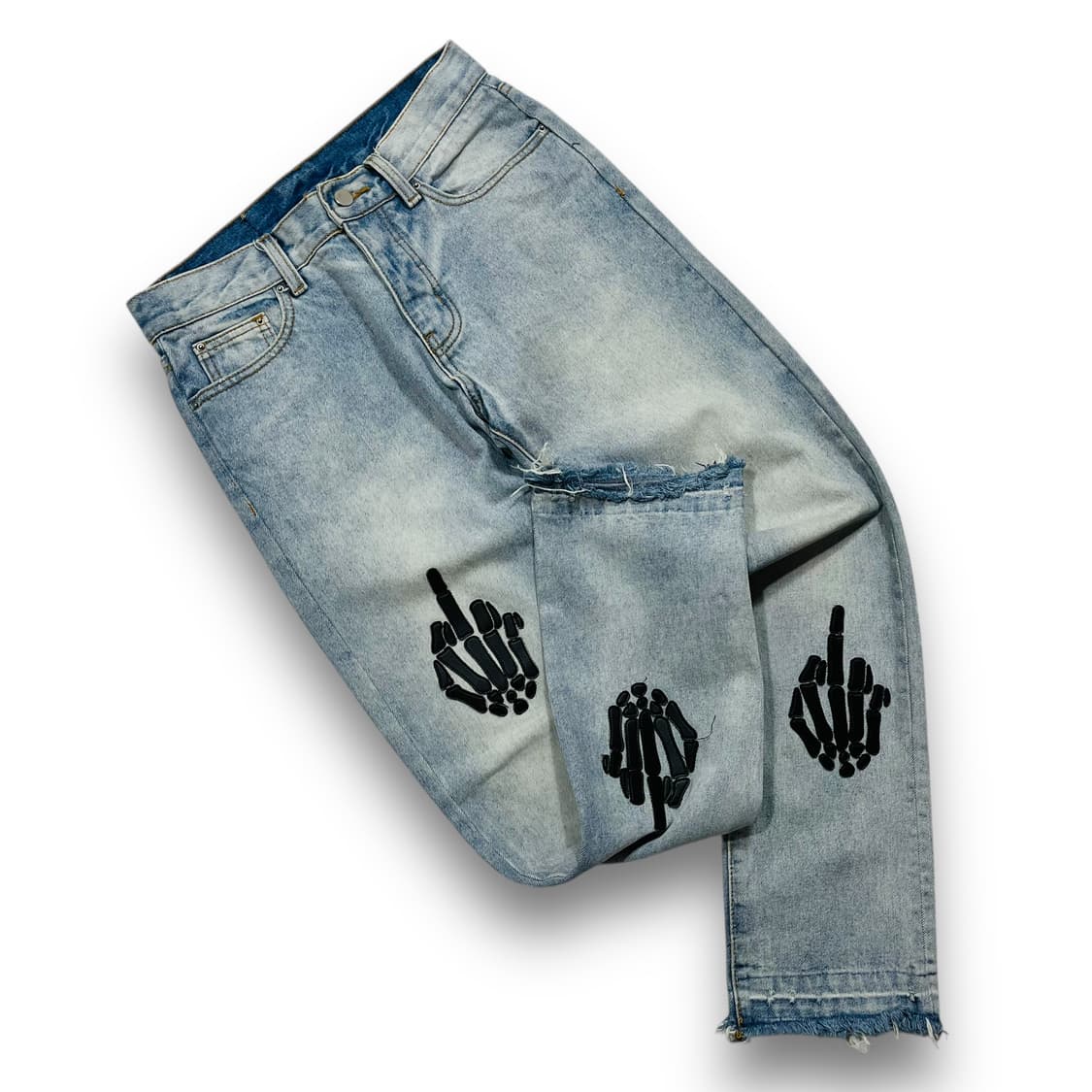 MNML Fxck you 스켈레톤 빈티지 데님 팬츠 상품이미지2