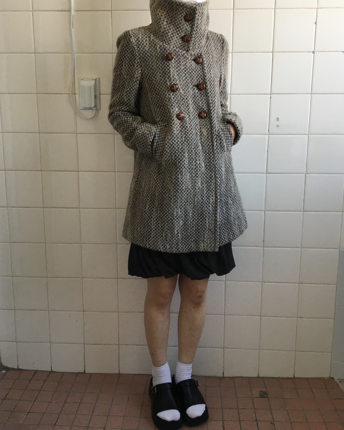 High neck double button coat 상품이미지6