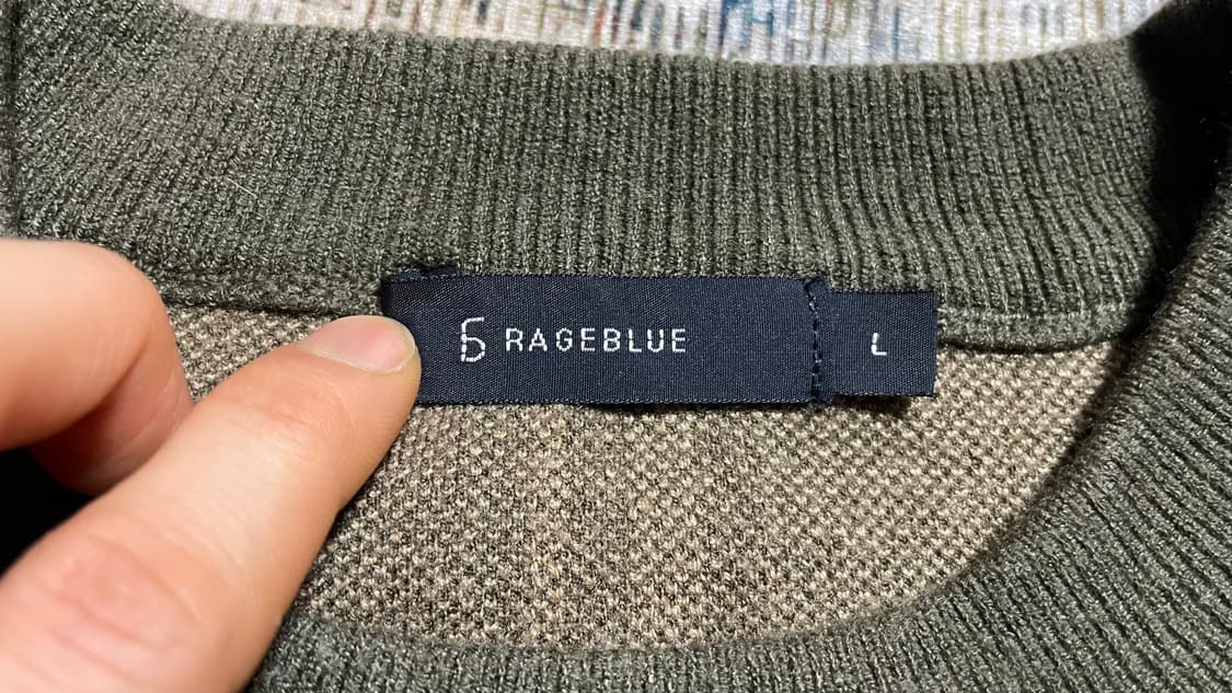 JPN 일본 빈티지 레이지블루 아메카지 Y2K 올리브 체크 니트 스웨터 상품이미지7