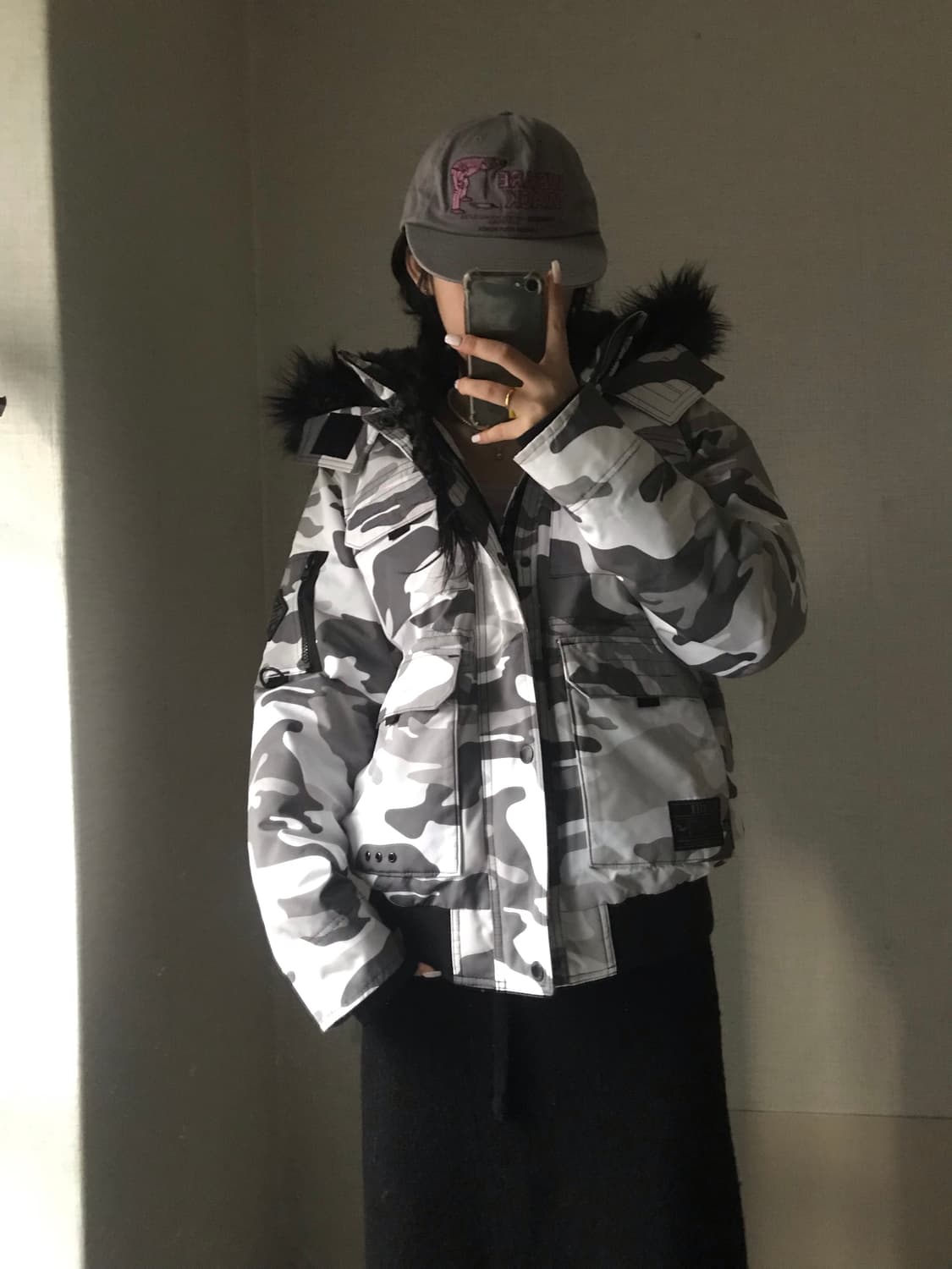 홀리스터 화이트 카모 울프죠패딩 상품이미지3