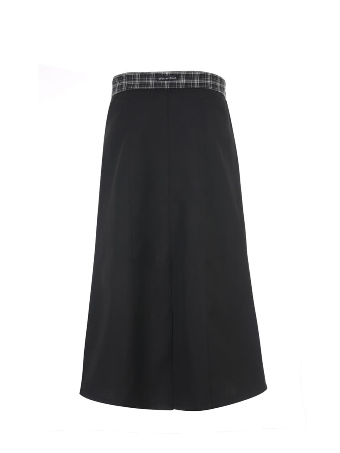 Wsc archive Folded check maxi skirt 스커트 상품이미지2