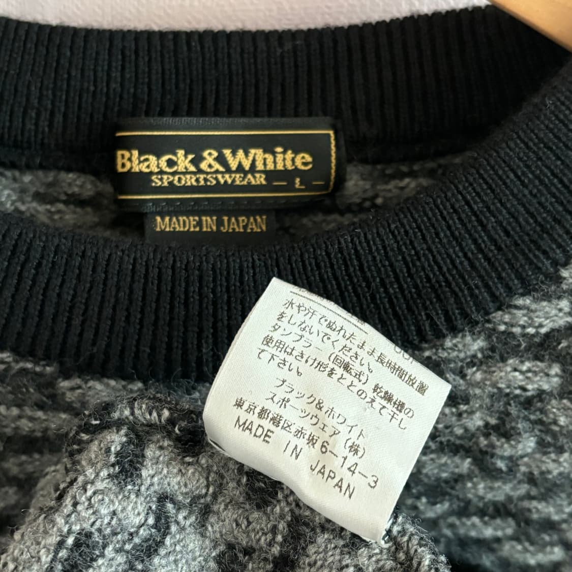 블랙앤화이트 골프 니트 95 163 일본 수입 정품 패턴 상품이미지6