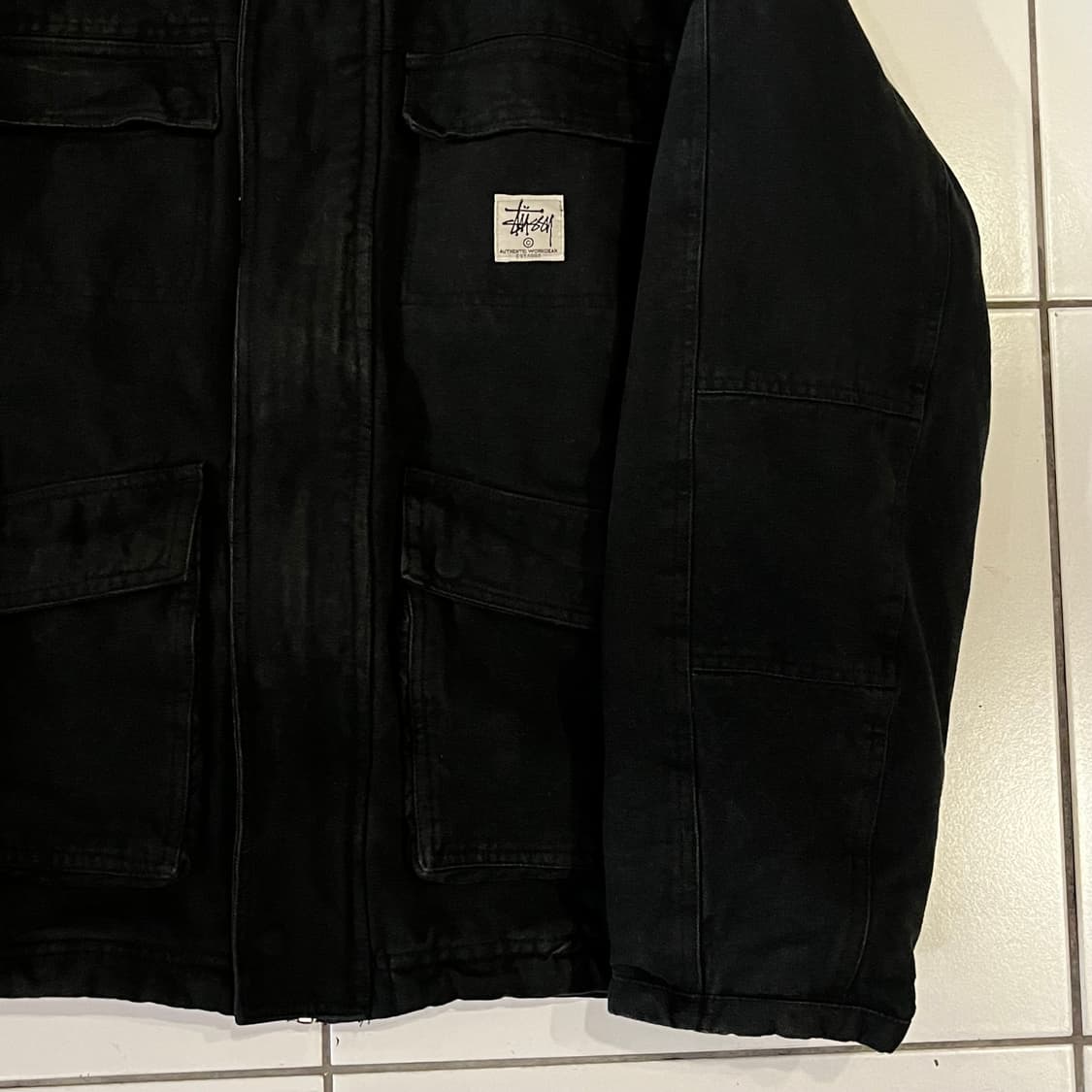 스투시 워시드 캔버스 샵 워크자켓 블랙 상품이미지6