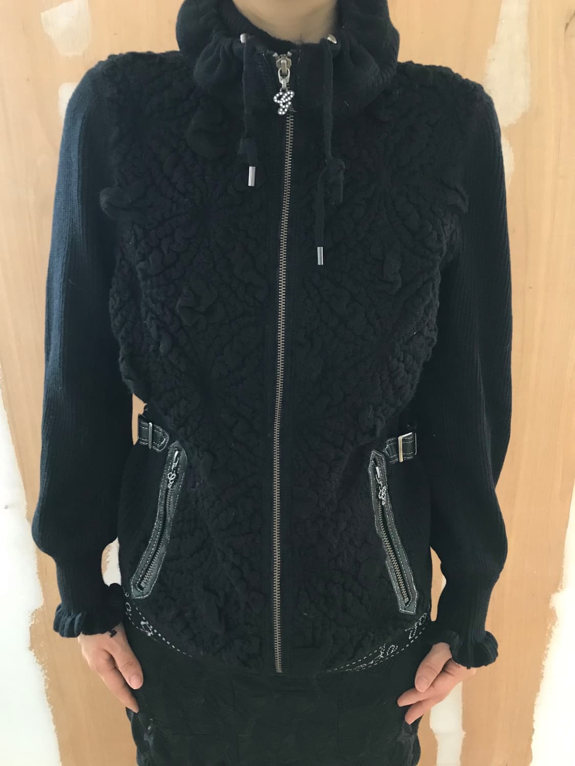 vintage high neck knit zip-up 상품이미지5