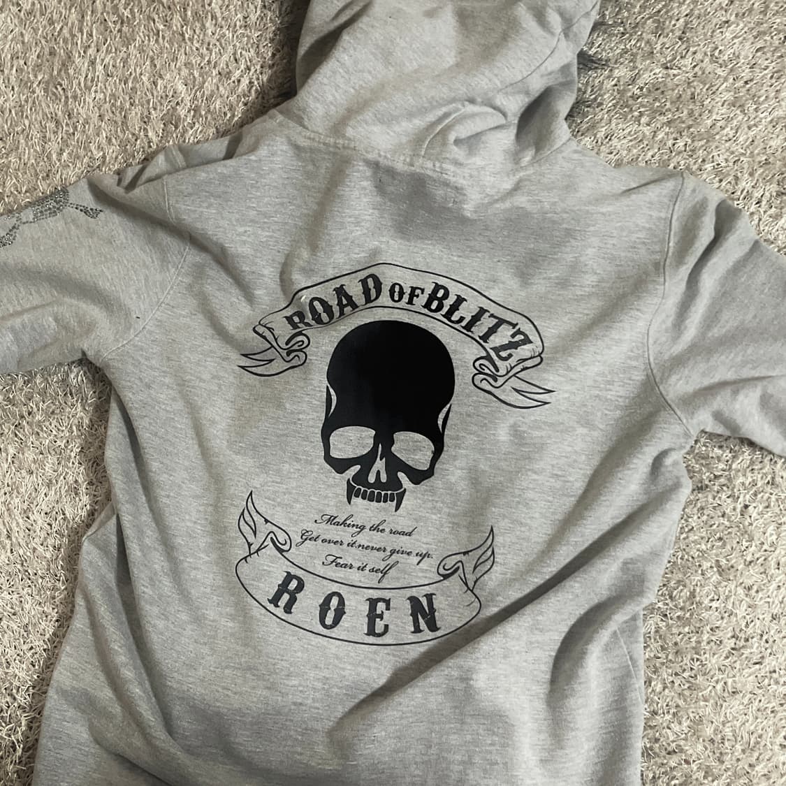 스컬 해골 큐빅 퍼 후드집업 펑크 상품이미지4