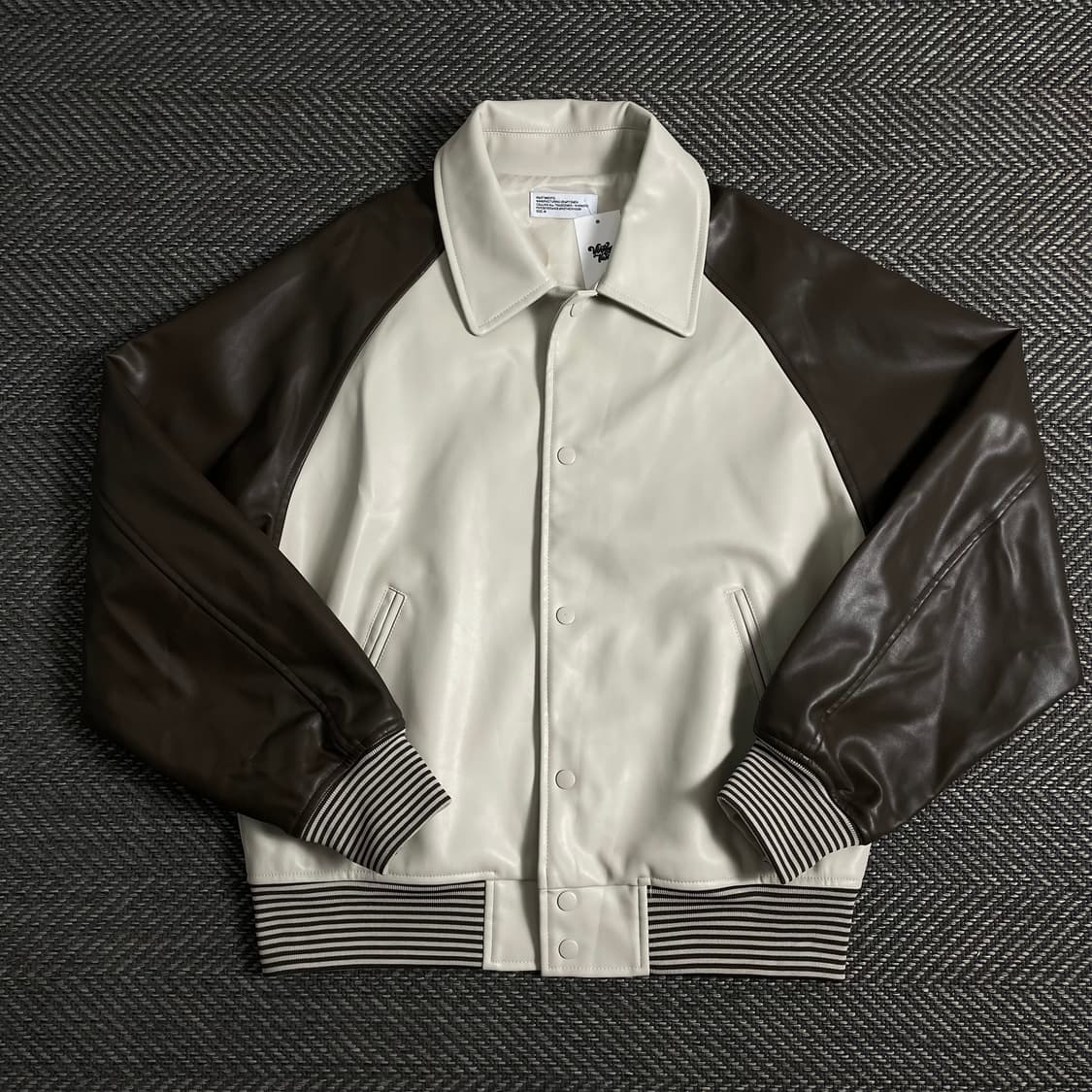 파르티멘토 버핑레더 배색 봄버 자켓o 3802 상품이미지1