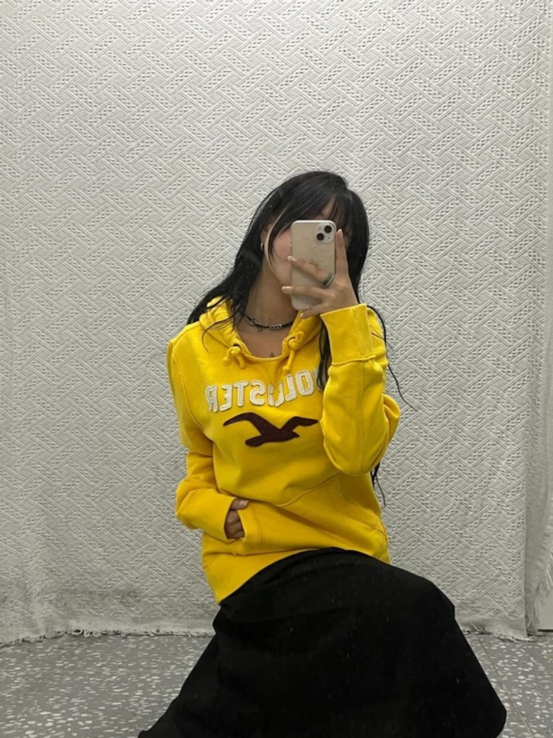 홀리스터 올드스쿨 빈티지 Y2K 머스타드 후드티 M C06537 상품이미지2