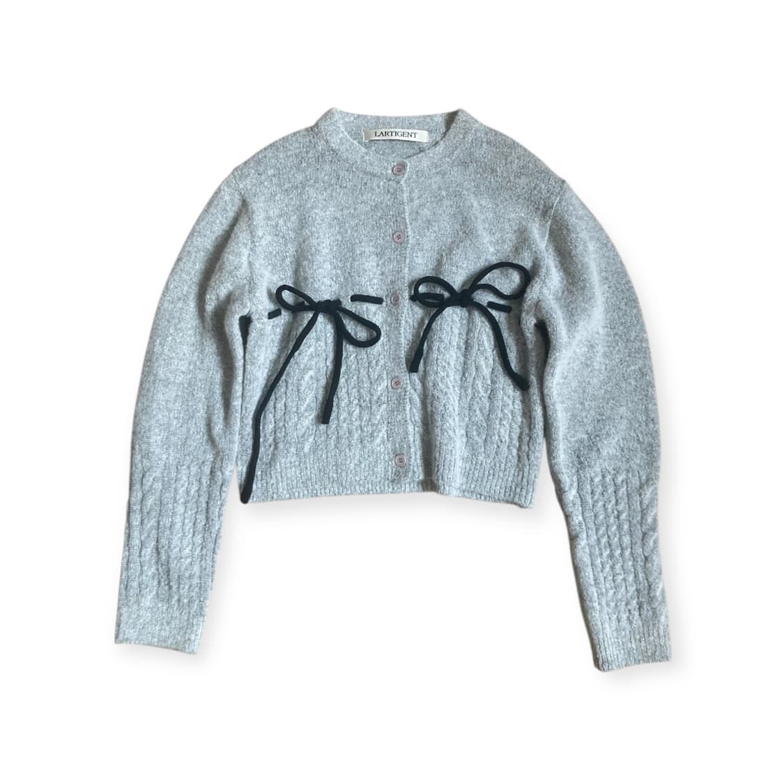 라티젠 리본 가디건 그레이 상품이미지4