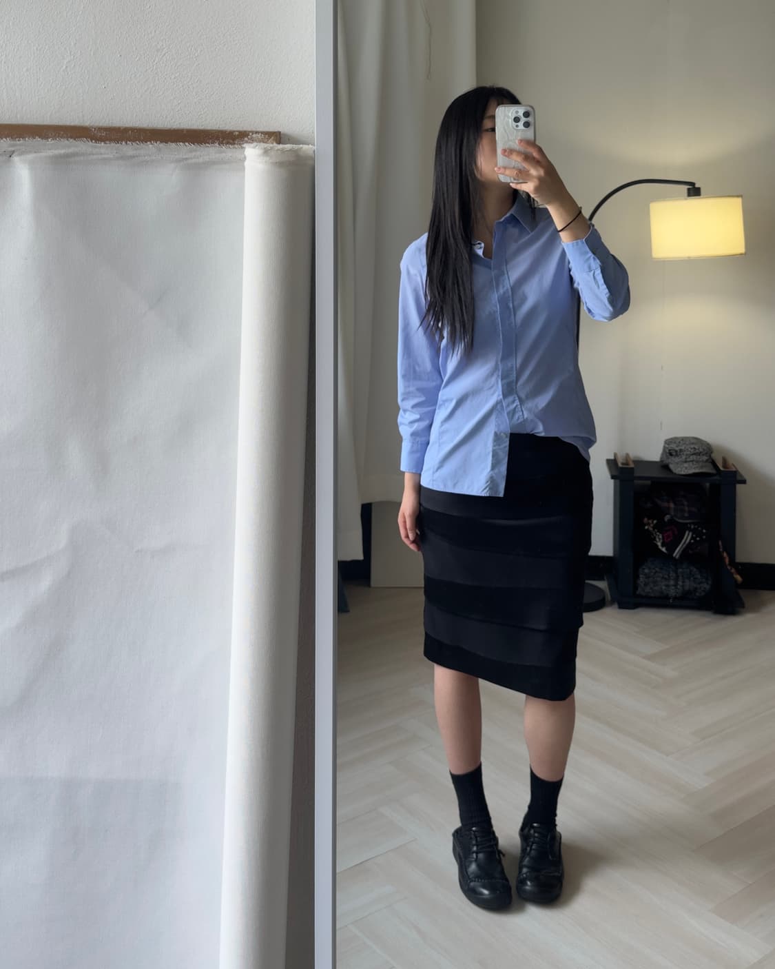 [vtg] wave layered satin skirt 상품이미지3