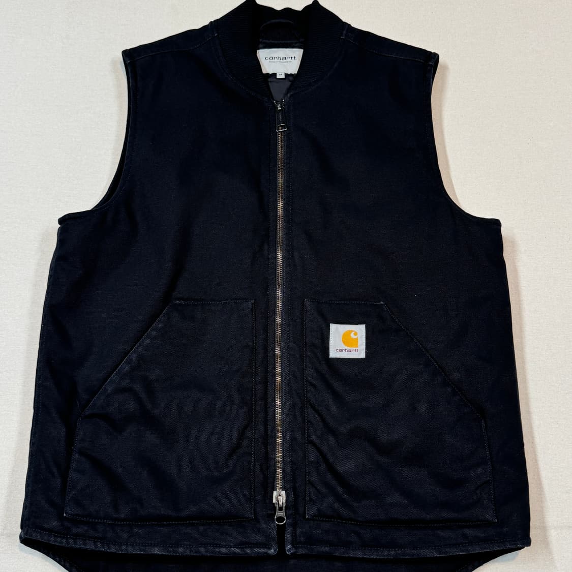 M) 칼하트 블랙 덕캔버스 워크 베스트 조끼 2way 지퍼 상품이미지2