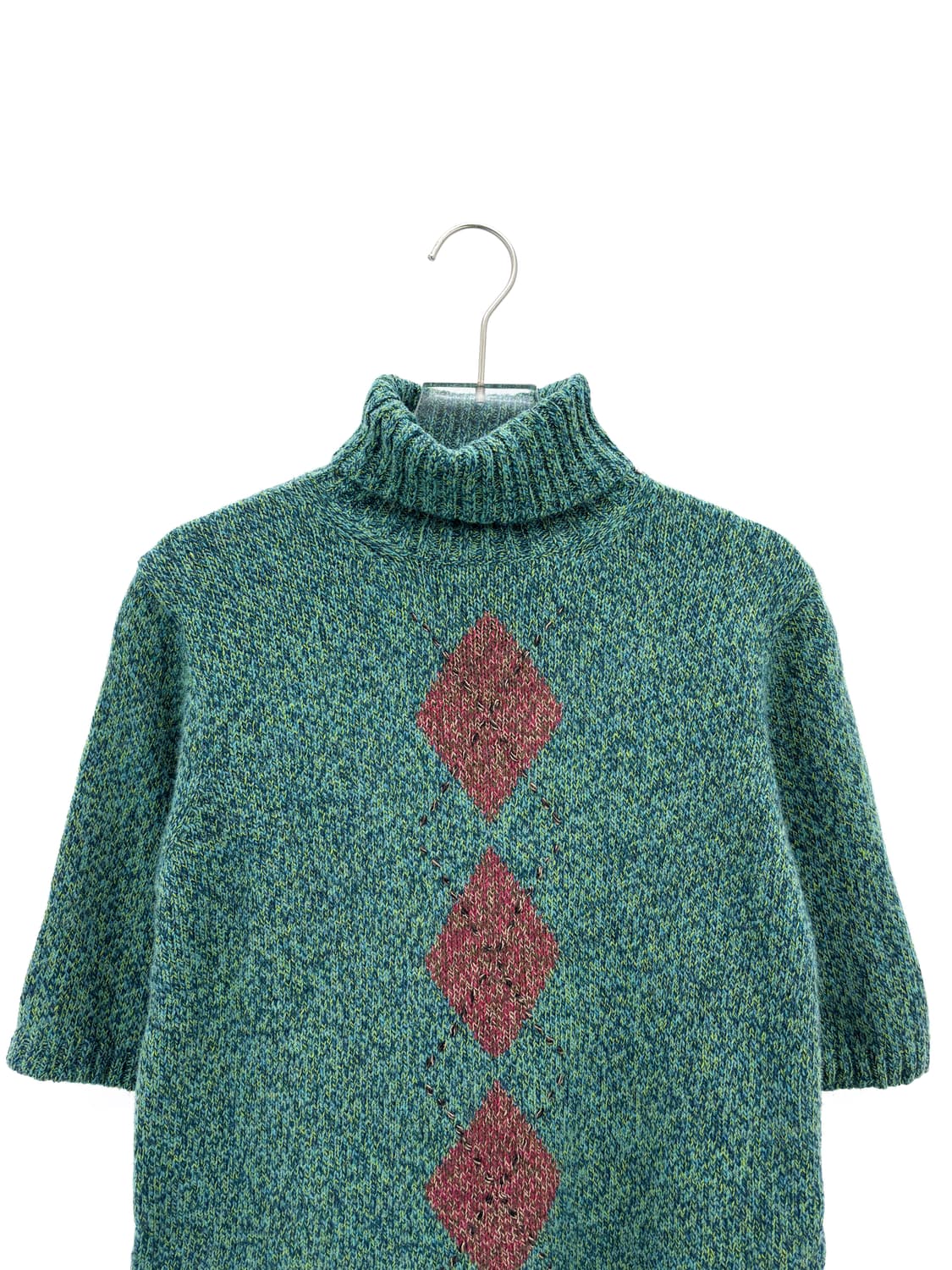 빈티지 아가일 패턴 반팔니트 상품이미지3