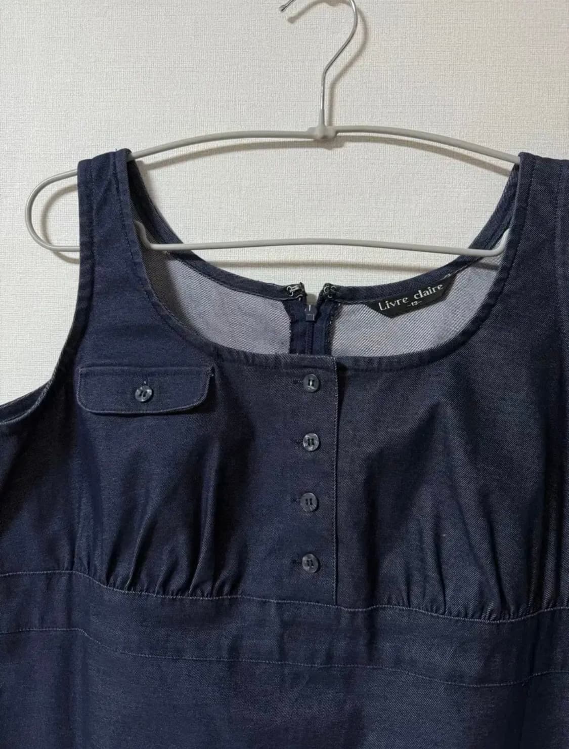 빈티지 데님 포켓 미디 원피스 상품이미지2