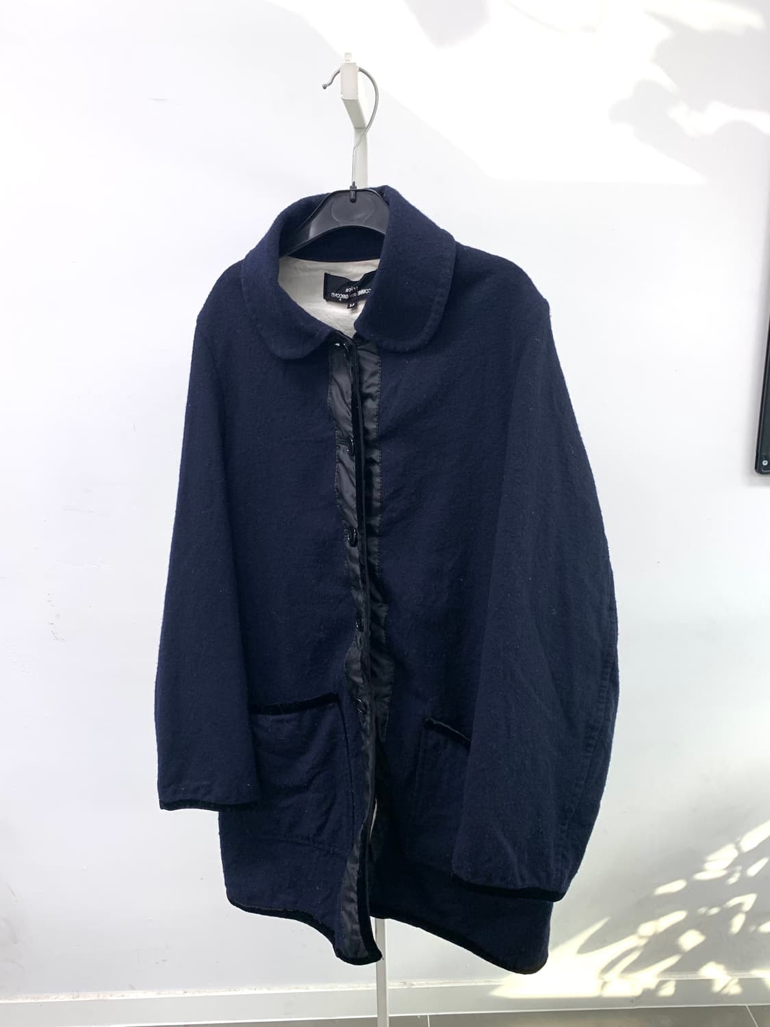 꼼데가르송 트리콧_라운드칼라 울코트 m 상품이미지4